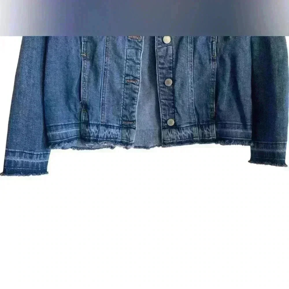 JUDY BLUE Destroyed/Distressed Denim Jacket - Picture 7 of 10